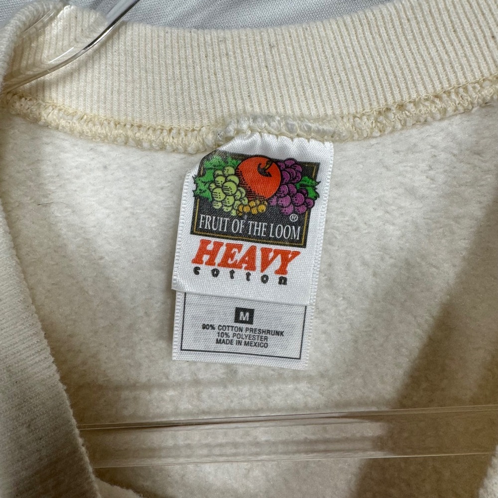 Fruit of the Loom Hairy Potter Bear Sweatshirt Mens Medium Cream - Picture 5 of 6